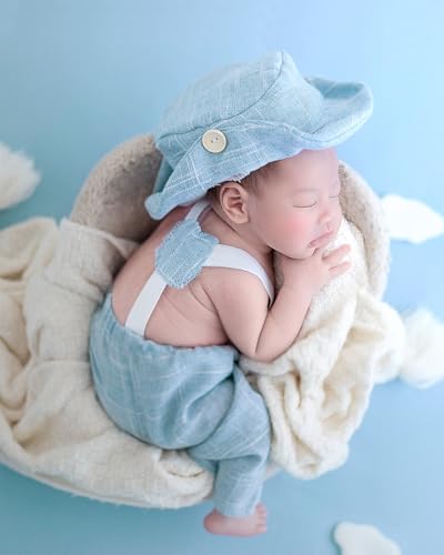 Newborn Baby Boy Suspender Pants Photo Outfits Gentleman Photography Outfit Girl - color: White2