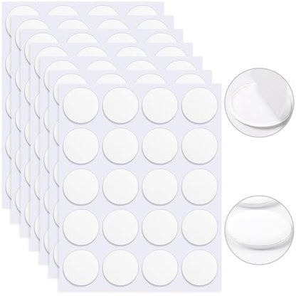 JANYUN 140 Pcs Double Sided Sticky Dots Removable Round Putty Clear Double Sided Tape for Crafts No Trace Sticky Tack Water-Repellent Adhesive Tape (40mm, 140) - size: 1.57" Round