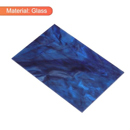 MECCANIXITY Stained Glass Sheet Mosaic Tile 7.9 Inch x 5.9 Inch Midnight Blue Stained Glass Sheets for Crafts DIY, Art Project - color: Midnight Blue