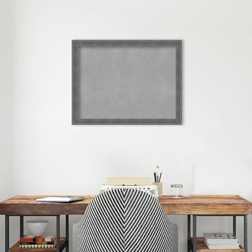 Amanti Art Blue Framed Magnetic Board 20x26 Medium Vision Board for use with Magnets, 100% Metal Sheet to Display Items as Office Decor or for Home Organization in mudroom, Kitchen or Kids Room - color: Dixie Blue Grey Rustic, size: 26"W x 20"H