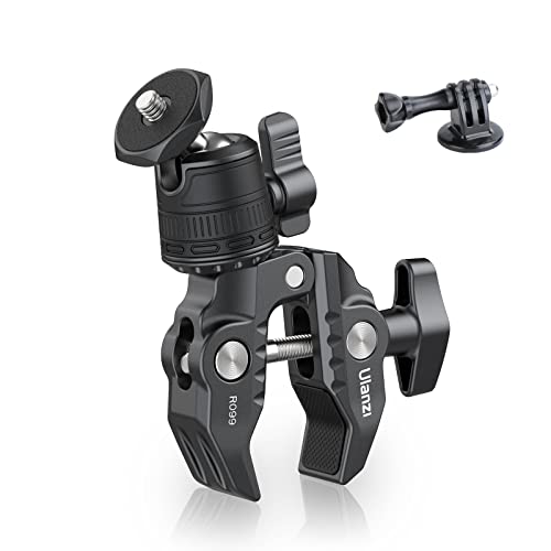 ULANZI R099 Super Clamp Camera Mount with 360° Ballhead for Bike/Bicycle/Motorcycle Handlebar Pole Tripod Tube Crossbar Gimbal Rods Mount for Insta360/GoPro/AKASO/DJI/Phone/DSLR/Light/Monitor - style: R099