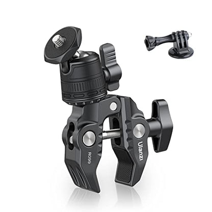 ULANZI R099 Super Clamp Camera Mount with 360° Ballhead for Bike/Bicycle/Motorcycle Handlebar Pole Tripod Tube Crossbar Gimbal Rods Mount for Insta360/GoPro/AKASO/DJI/Phone/DSLR/Light/Monitor - style: R099