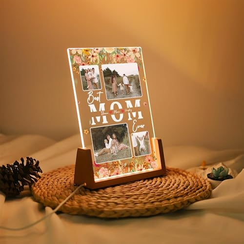 Personalized Photo Night Light for Mom, Custom Best Mom Ever LED Night Light, Mothers Day Gift, Mum Gift from Daughter, Grandma Gifts, Gifts for Birthday, Christmas - color: Style 3