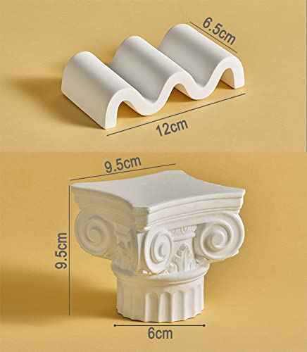 2PCS Original Design Product Photography Background Props Waterproof Hard Aromatherapy Gypsum Cube Props for Photoshoot (White Brown) - color: White Brown