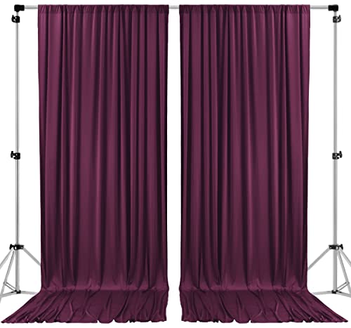 AK TRADING CO. 10 feet x 8 feet IFR Polyester Backdrop Drapes Curtains Panels with Rod Pockets - Wedding Ceremony Party Home Window Decorations - Eggplant Purple - color: Eggplant Purple, size: 10 ft x 8 ft