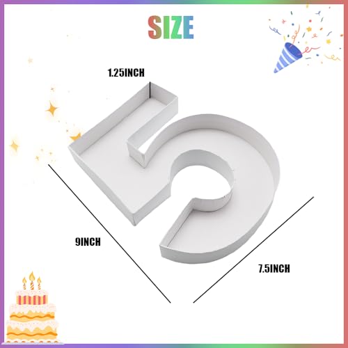 Charcuterie Cardboard Number Fillable Shaped Treat Decorative Box Anniversary Birthday Table Centerpiece (5 Style, 9inch) - size: 9inch, style: 5 Style