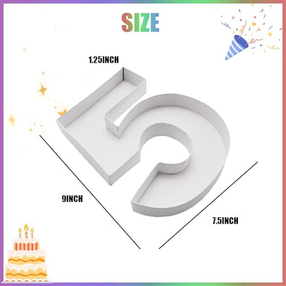 Charcuterie Cardboard Number Fillable Shaped Treat Decorative Box Anniversary Birthday Table Centerpiece (5 Style, 9inch) - size: 9inch, style: 5 Style