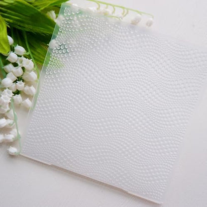 DIYology 3D Plastic Embossing Folder (Waves Pattern) Paper Crafts Plastic Dots Textured Impressions for Card Making Scrapbooking 6"x6"