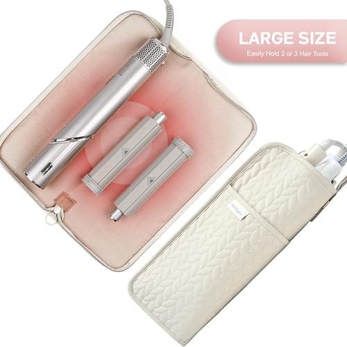 KarSyon Hot Tools Organizer Heat Resistant Mat Case Hair Tools Holder Travel Bag Portable Hair Styling Tools Cover Pouch for Curling Iron,Flat Iron,Hair Straightener (Beige) - color: Beige