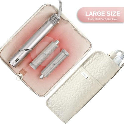 KarSyon Hot Tools Organizer Heat Resistant Mat Case Hair Tools Holder Travel Bag Portable Hair Styling Tools Cover Pouch for Curling Iron,Flat Iron,Hair Straightener (Beige) - color: Beige