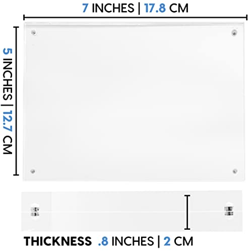 Mammoth 5x7 Picture Frame - Frameless, Thick Acrylic Magnetic Picture Frame Design - Lucite Picture Frames 5x7 Holders for Portraits, Art Prints, and Memorable Events (5 Pack) - size: 5x7 Frame (5 Pack)