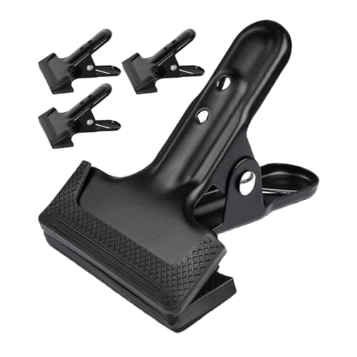 BESPORTBLE 4pcs Black Metal Backdrop Cloth Clamps Strong Photography Background Clips for Studio Photo Support and Backdrop Fixing