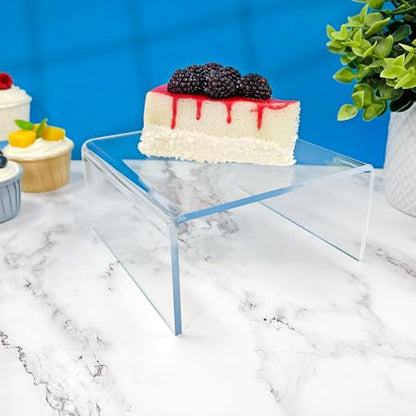 Plymor Clear Acrylic Short Square Display Riser, 3" H x 6" W x 6" D (3/16" thick) (2 Pack) - size: 3" x 6" x 6"
