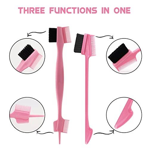 8 Pieces Hair Styling Comb Set Edge Control Teasing Brush Hair Comb for Edges & Back Brushing, Combing, Slicking for Women Double Sided Edge Comb for All Hair Styles - color: purple