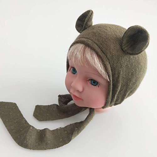 Newborn Baby Boy Girl Photography Props Bow Wrap, Posing Aid, Hat and Blanket Set of 4 Pcs - color: Green