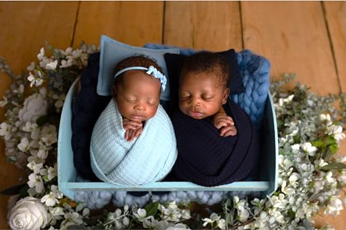 Baby Wrap. Newborn Photography Wrap. Baby Swaddle or Blanket for Newborn Photography Props. Waffle Knit Swaddle. Infant Photoshoot Props for Boy or Girl. (Baby Blue) - color: Baby Blue