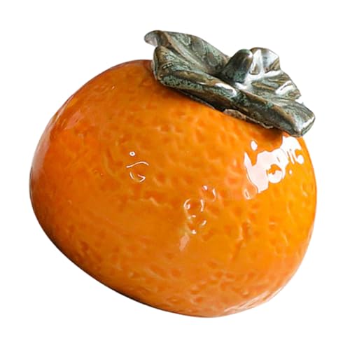 ARTIBETTER Ceramic Orange Nordic Style Ornament Food Storage Jar Red Orange Tea Seal Photography Prop Household Kitchen Canister for Party and Home Decor