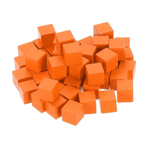 uxcell 100Pcs Wood Blocks for Crafts, 3/8 Inch Unfinished Wooden Cube Pine Wood Square Block for DIY Craft Projects, Tangerine - color: Tangerine, size: 3/8"