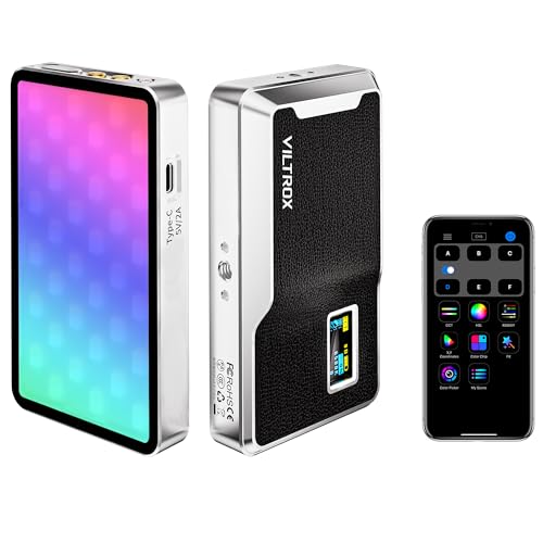 VILTROX 6000mAh On Camera LED Light, APP Control RGB Video Light, All Metal RGB Portable LED Photography Lighting, Led Camera Light Panel for Video Recording (Retro 08X) - size: 8W Retro 08X