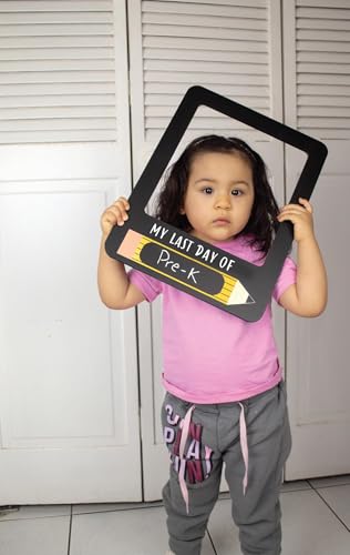 Kate & Milo First & Last Day Chalk Prop, Reversible Chalkboard, Photo Prop for Kids, Kindergarten Through High School, K-12, Reusable, Erasable - style: School Bus Chalkboard