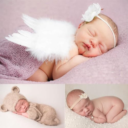3 PCS Newborn Photography Props, 0-3 Months Baby Posing Pillow, DIY Newborn Professional Photograph Shoot Set (White) - color: White