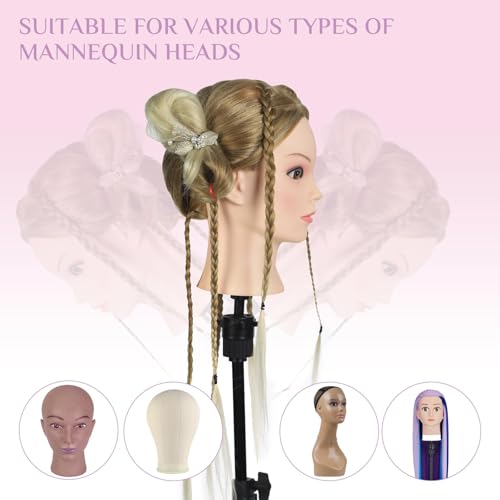 Mannequin Head with Hair with Tripod Stand - 28" Cosmetology Mannequin Head with Stand, Doll Head for Hair Styling Braiding Practice Manikin Head with Tripod Set, Ombre Golden - color: Golden&Tripod