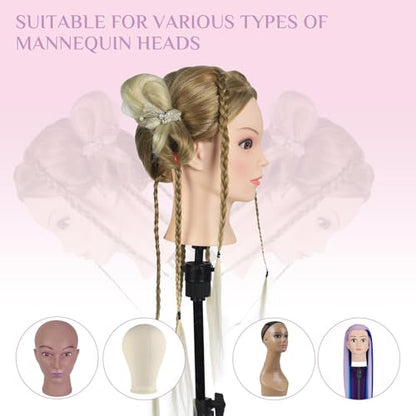 Mannequin Head with Hair with Tripod Stand - 28" Cosmetology Mannequin Head with Stand, Doll Head for Hair Styling Braiding Practice Manikin Head with Tripod Set, Ombre Golden - color: Golden&Tripod
