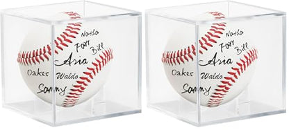 Acrylic Baseball Case for Display, UV Protected Baseball Display Cube, Autographed Baseball Clear Display Case, Baseball Display Case for Memorabilia Baseball (1 PC) (Pack of 2) - size: 1 PC (Pack of 2)