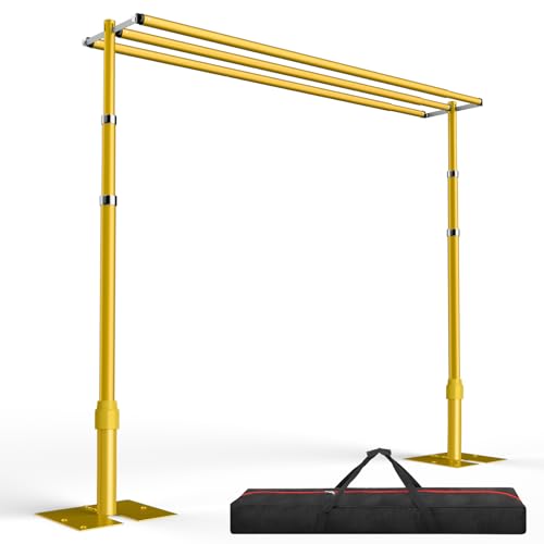 EMART Backdrop Stand Heavy Duty 8.9x10Ft,Three Crossbar Pipe and Drape Photo Background Support Kit, Adjustable Metal Frame with Flat Base for Wedding Birthday Party Decorations-Gold - color: Gold, size: 8.9x10FT