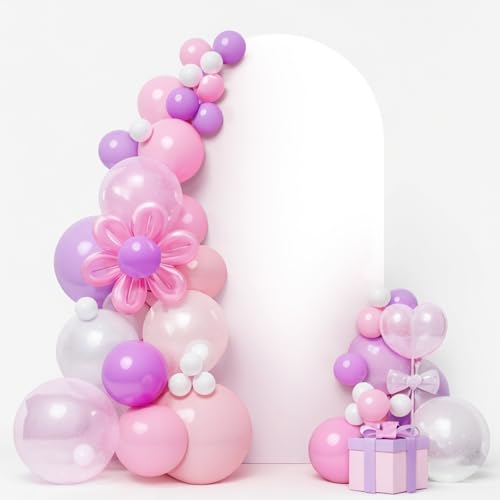 LEBENGURU Upgraded 6FT Open Arch Backdrop Cover, White Spandex Fitted Round Top Wedding Arches, Double-Sided U-Shaped Arch Chiara Stand Covers for Birthday Party Baby Shower Banquet Balloon Décor - color: White, size: 6FT