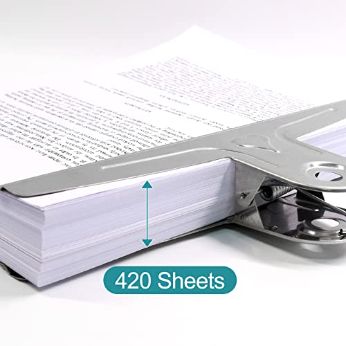 Coideal Extra Large Bulldog Paper Clips, 30cm Jumbo XXL Easel Clips Stainless Steel 2 Pcs Heavy Duty Binder Clamps for Office File (Silver, 11 4/5 Inch) - color: Sliver