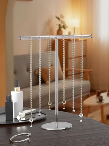 Acrylic Jewelry Necklace Organizer Holder for Women, Bracelet Display Stand for Vendors, Clear Storage Hanger for Small Necklace, Jewelry Hanging Tree Stand for Selling (1 Tier) - style: 1 Tier