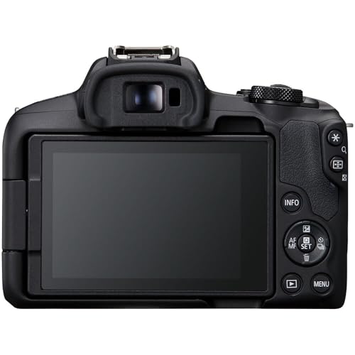 Canon EOS R50 Content Creator Kit with 18-45mm Lens | Mirrorless Camera with Tripod & Flip Screen (Black) + Mic + 64GB Card + Filter Kit + Photo Software + Bag + 2 x LPE17 Battery + More