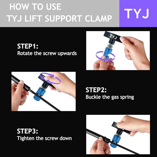 Hood Strut Clamp Hood Prop Rod Tool Up to Dia.3/8”Aluminum Alloy Lift Support Clamp with Brass Core Protection Car Hood Holder Car Hood Prop Spark Plug Gap (Blue)