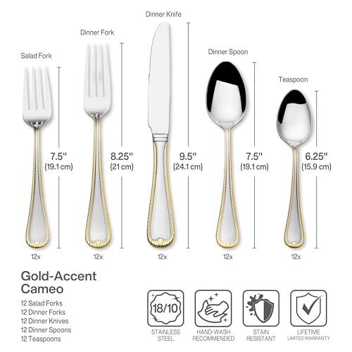 Mikasa Cameo Gold 65 Piece Flatware Set, Service for 12 - size: 65 Piece Set, style: Formal