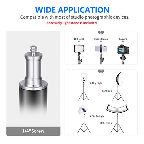Neewer Heavy Duty Light Stand 10 Feet/3 Meters Adjustable Spring Cushioned Metal Photography Tripod Stand for Photo Studio Softbox, Flash Monolight, Ring Light and Other Photographic Equipment(Black) - size: 300cm