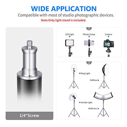 Neewer Heavy Duty Light Stand 10 Feet/3 Meters Adjustable Spring Cushioned Metal Photography Tripod Stand for Photo Studio Softbox, Flash Monolight, Ring Light and Other Photographic Equipment(Black) - size: 300cm