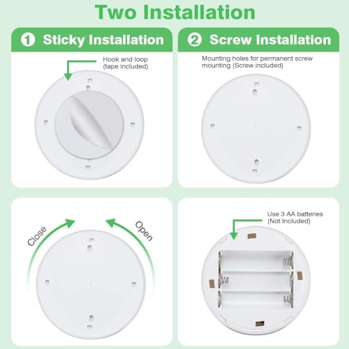KINDEEP RGB Wireless LED Spotlight, Battery Operated Accent Lights, Indoor Mini Puck Light, Dimmable Uplight with Remote, 4000K Warm White, Stick on Wall Light with Rotatable Head, White, 2 Pack - color: White, size: 2 Pack