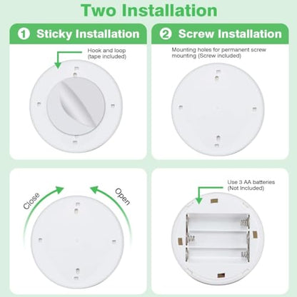 KINDEEP RGB Wireless LED Spotlight, Battery Operated Accent Lights, Indoor Mini Puck Light, Dimmable Uplight with Remote, 4000K Warm White, Stick on Wall Light with Rotatable Head, White, 2 Pack - color: White, size: 2 Pack