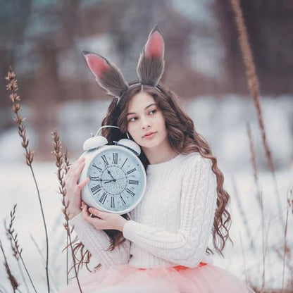 1 Pcs Gray Fluffy Easter Bunny Ears Headband Lovely Rabbit Ears Hair Hoop Bunny Hair Band Easter Hair Accessories for Halloween Holiday Makeup Party Cosplay Decoration