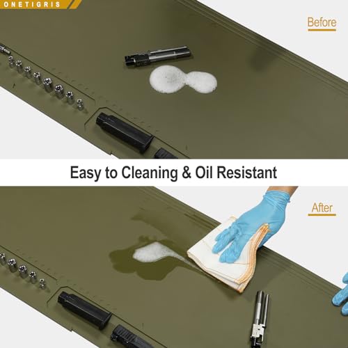 OneTigris Gun Clean Mat Magnectic for Table, Extra Large 48"x16" Anti-Slip Rubberized Repair Mat for Gun Parts, Protects Work Surface from Solvents and Oils - color: brown