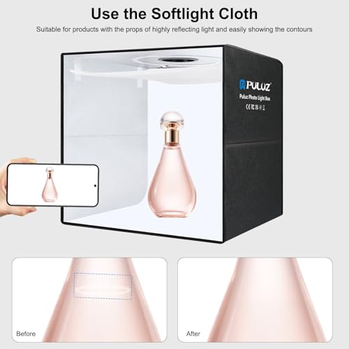 PULUZ 16x16 Inch High CRI≥95 Dimmable Light Box, 144 LED Photo Studio Lighting Kit with 6 Backdrops, Portable Shooting Tent for Product Photography - size: 16*16 inch