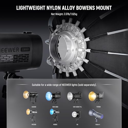 NEEWER BASICS Parabolic Softbox Bowens Mount, 35.4" Quick Release Soft Box Light Diffuser/Grid/Bag Compatible with Godox Compatible with Aputure 600d Studio Photography Video Recording Lighting, NS38P - style: 35.4"/ 90cm Parabolic