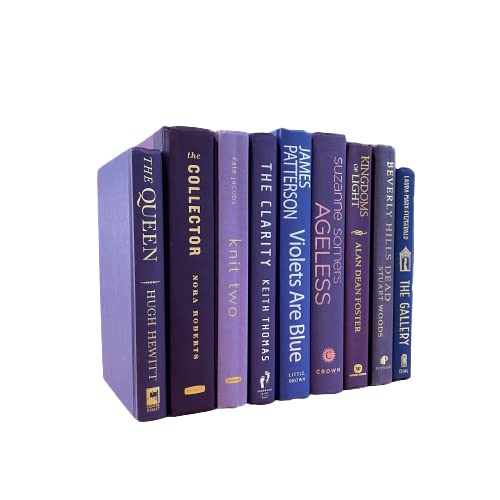 Decorative Accent for Home Decor – Real Books by Color® Interior Styling Piece for Bookshelf, Coffee Table, Design Display (Set of 3, Purple) - color: Purple, size: Set of 3
