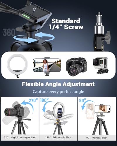 Vlogging Kit for iPhone/Android, 10'' Selfie Ring Light with Stand, 57'' Extendable Tripod, Desktop Tripod, Wireless Microphone - YouTube Starter Kit, Content Creator Essentials for TikTok,Live Stream