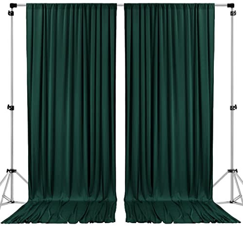 AK TRADING CO. 10 feet x 10 feet Black Polyester Backdrop Drapes Curtains Panels with Rod Pockets - Wedding Ceremony Party Home Window Decorations Hunter Green - color: Hunter Green, size: 60"W x 120"L (Pack of 2)