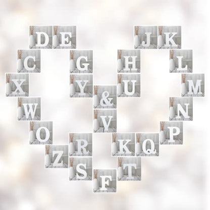 AOCEAN 6 Inch White Wood Letters - Unfinished Wood Letters for Wall Christmas Decor Standing Letters Slices Sign Board Decoration for Xmas Home Party Projects (V) - style: V