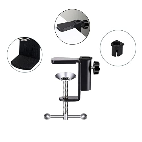 Desk Table Mount Clamps, 4 Pack Universal Desk C-Clamp with 1/2" Thread Hole for Swing Arm Magnifying Desk Lamp Microphone Camera (B) - size: B