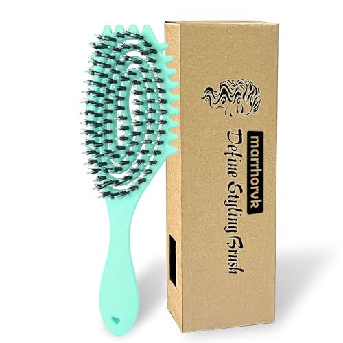 Hair Brush For Fine Hair, Curl Defining Brush For Women Soft Hair Detangler Brush (Vented Green) - color: Vented Green
