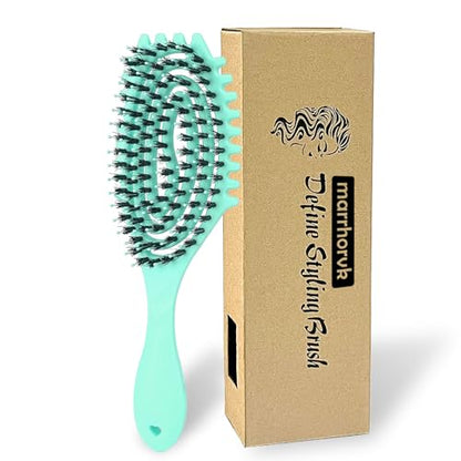 Hair Brush For Fine Hair, Curl Defining Brush For Women Soft Hair Detangler Brush (Vented Green) - color: Vented Green